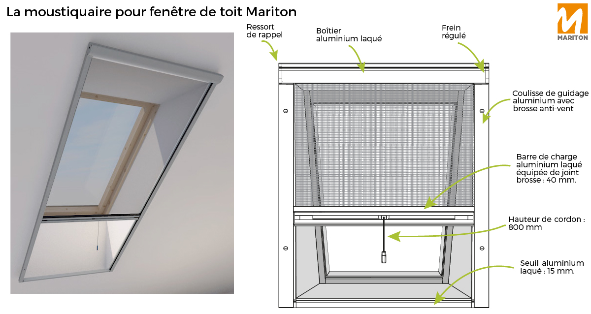 moustiquaire Fenêtre de toit Mariton