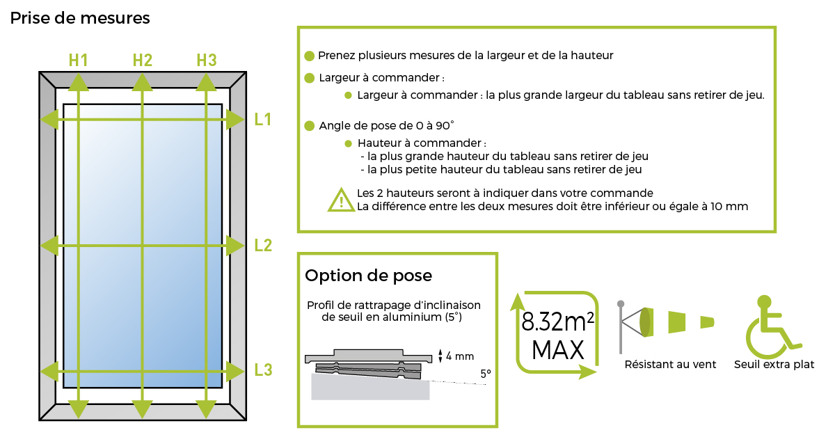 Dimensions moustiquaires Insectidoor Mariton