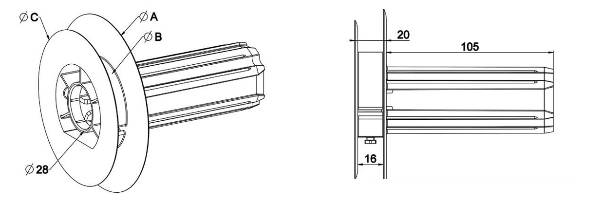 Dimensions poulie volet roulant ZF