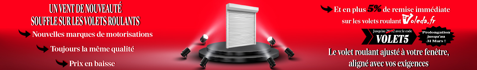 baisse de prix sur les volets roulants