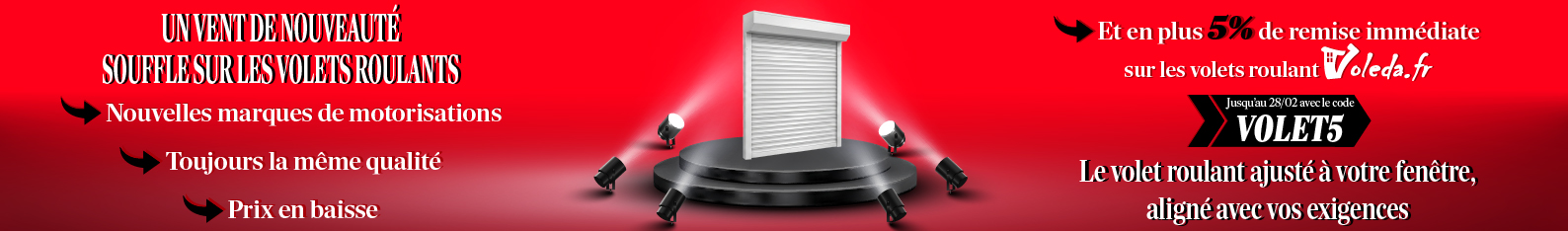 baisse de prix sur les volets roulants