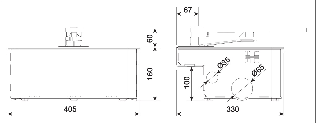 Dimensions caisson de fondation CAME FROG