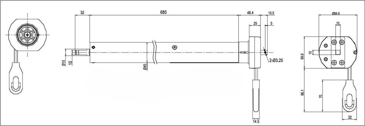 Dimensions moteur AOK AM45 ME