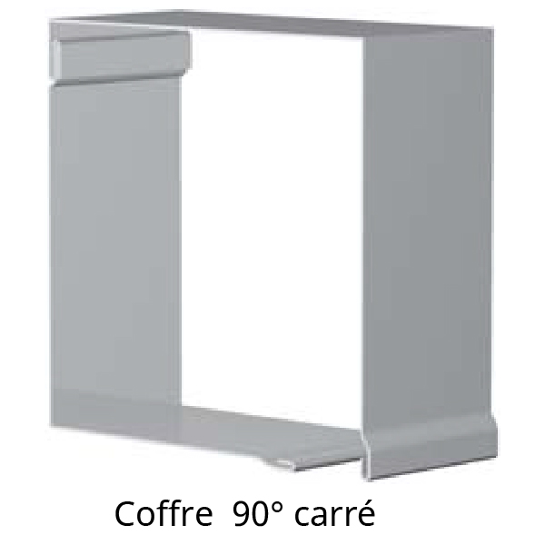 Coffre aluminium 90° carré