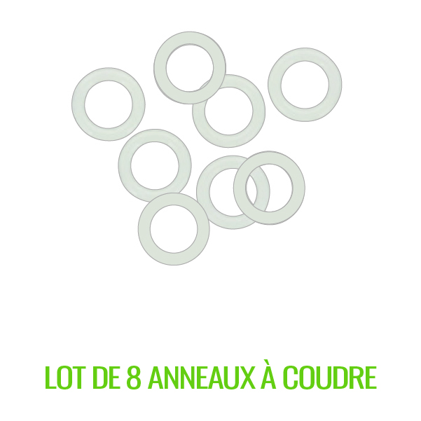Lot de 8 anneaux à coudre