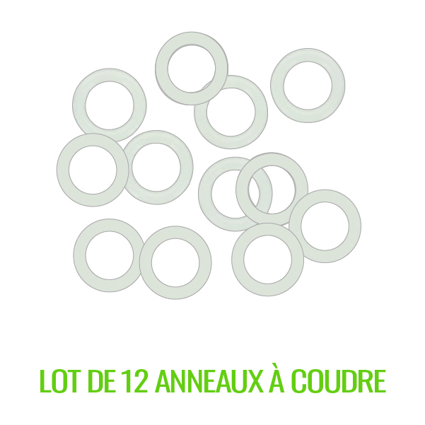 Lot de 12 anneaux à coudre