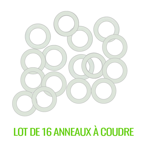Lot de 16 anneaux à coudre