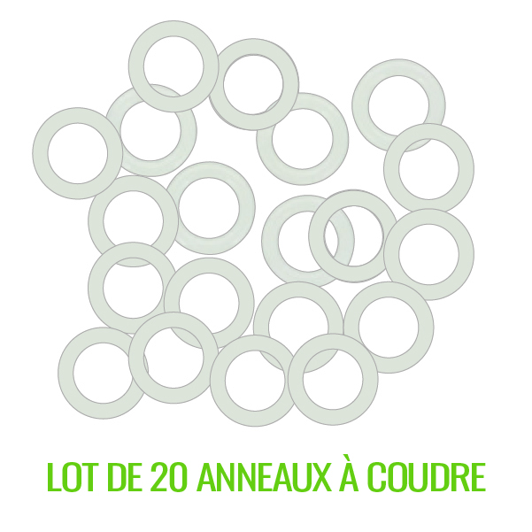 Lot de 20 anneaux à coudre