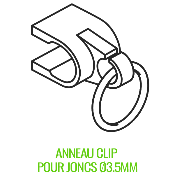 Anneaux clip pour joncs 3.5 mm