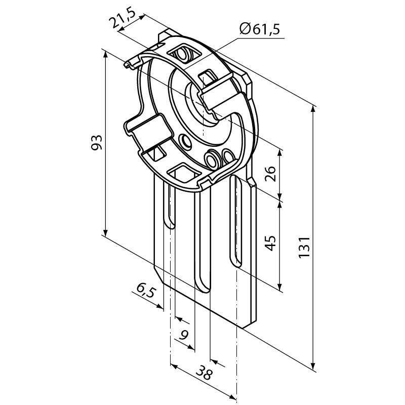 Support moteur Nice compact réglable moteur M Ø45 - 535.10037A