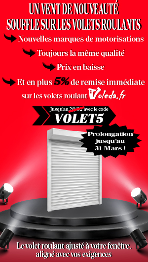 Baisse de prix sur les volets roulants en Février 