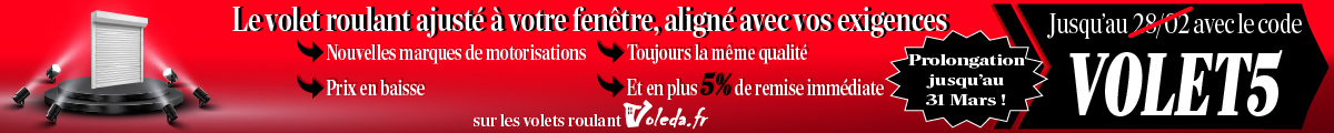 5% de remise immédiate sur les volets roulants en Février 